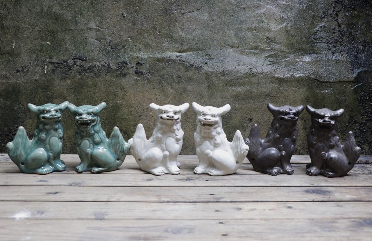 横向12cmシーサー | 壺屋焼シーサー - 育陶園 やちむんの窯元｜沖縄の