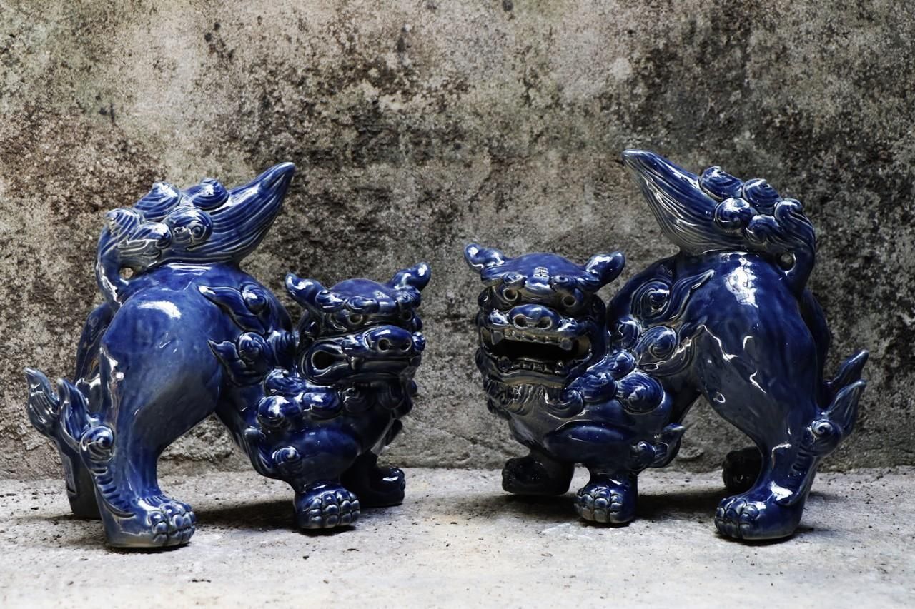 変形一色シーサー | 3号 - 育陶園 やちむんの窯元｜沖縄の陶器 和食器