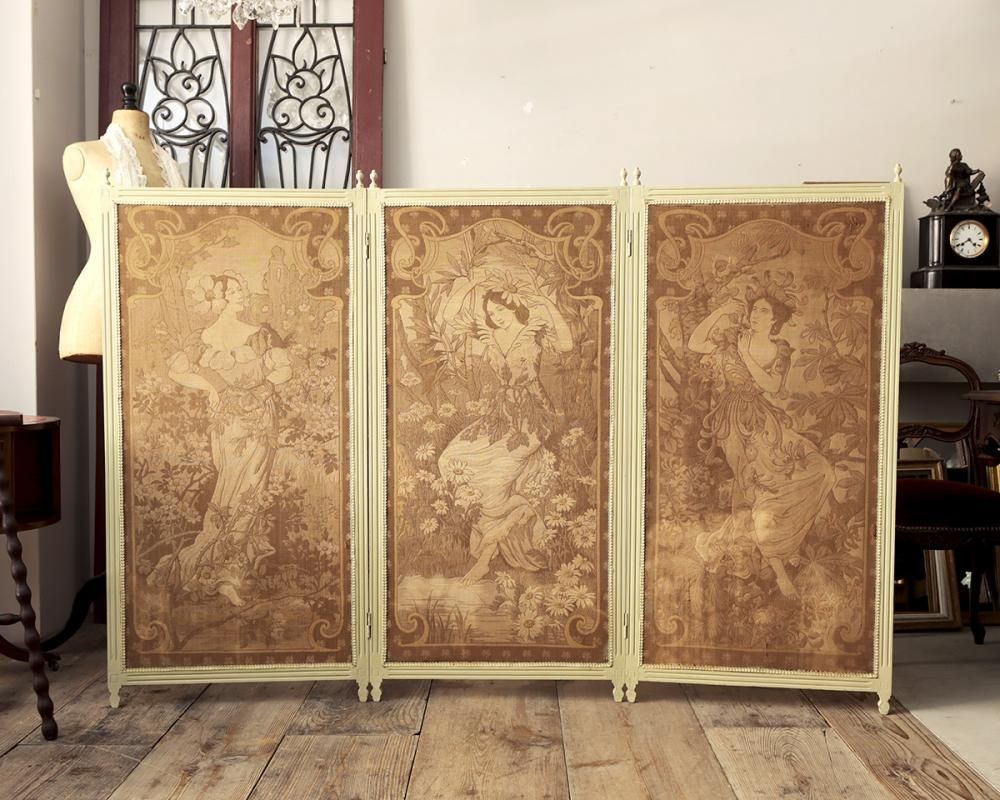 フランスアンティーク ファブリック パーテーションパネル | Antiques