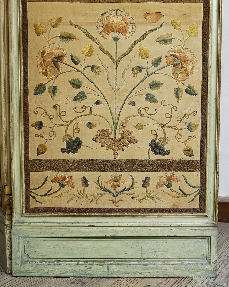 フランスアンティーク ファブリック パーテーション (フォールディング