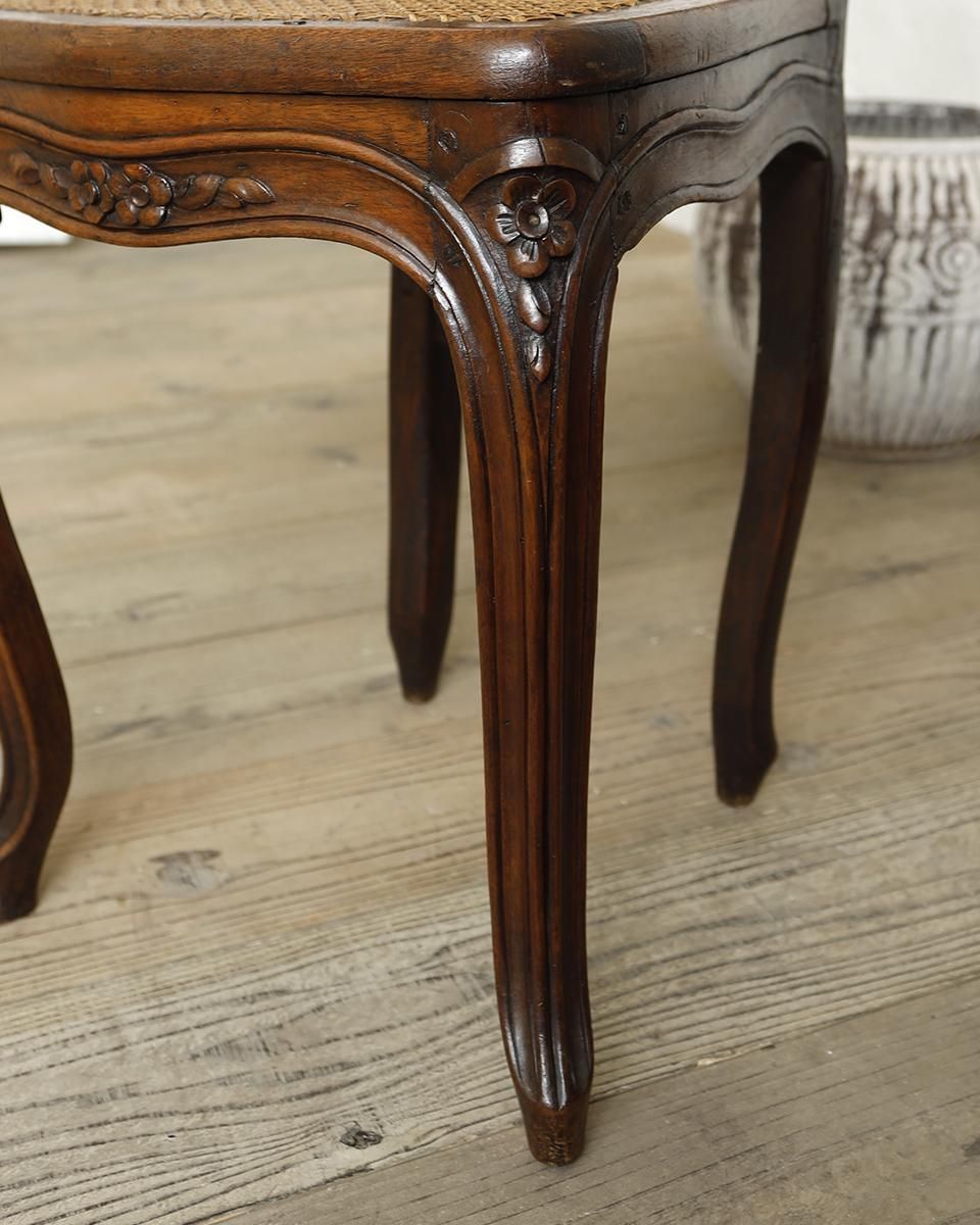 フランスアンティーク ラタンチェア.22 ダイニングチェア 籐編みチェア