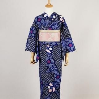 銘仙着物 水玉模様 -Akarie