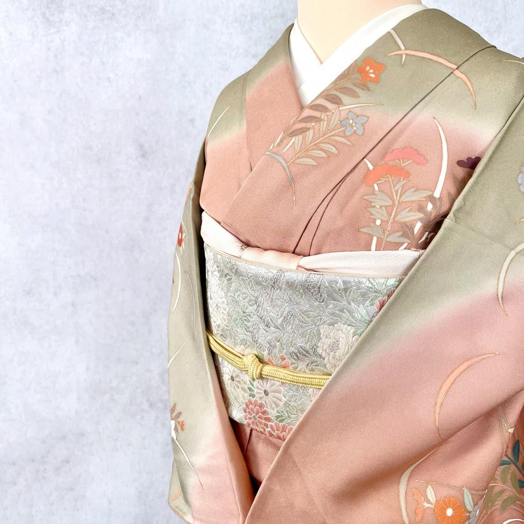 金彩友禅 蝶々の訪問着 - アンティーク＆リサイクルキモノ 千すけ 着物