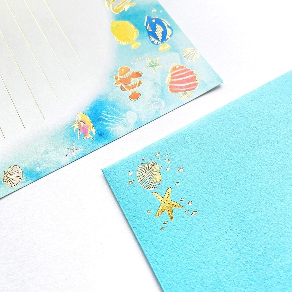 レターセット | 魚と海のデザイン - 包む オンラインショップ