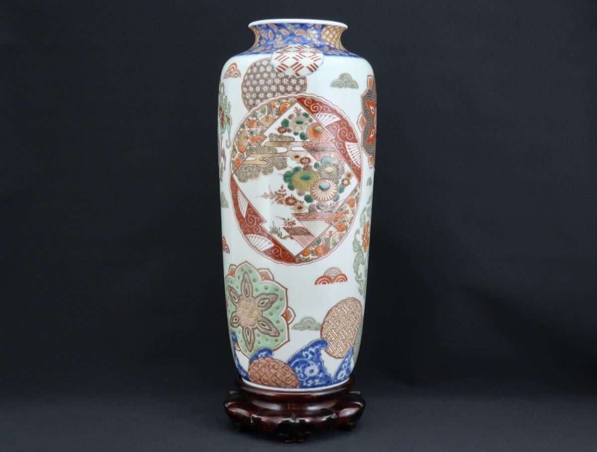 1124 中国 骨董 大明永楽年製 彩色花草文 花瓶 工芸品 時代物 1124