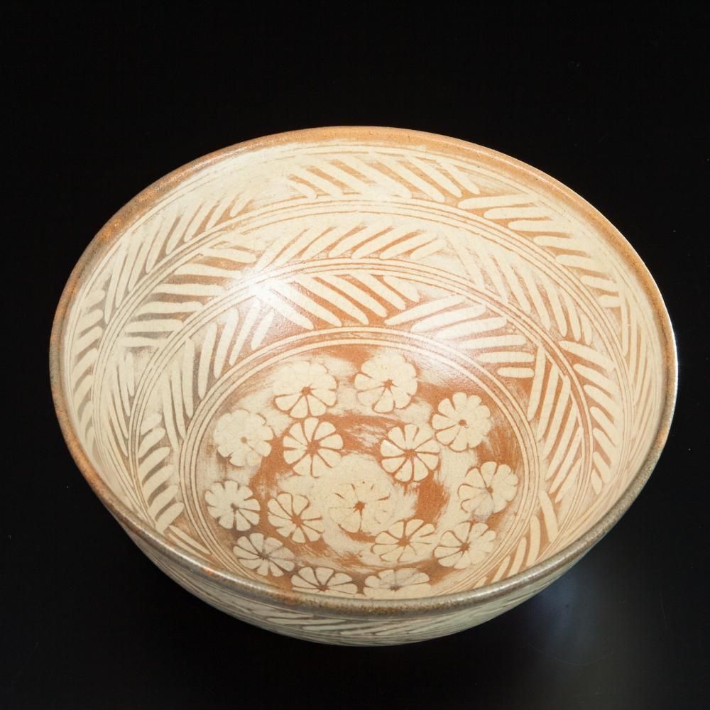 彫三島茶碗 清水久嗣作 （ほりみしまちゃわん） - 茶道具・抹茶通販