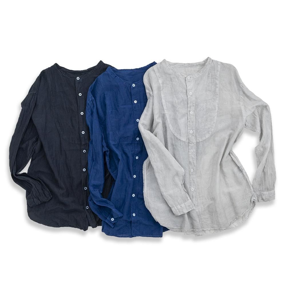 切替シャツ シルクコットン 藍染・墨染・泥藍染 | 宝島染工公式通販