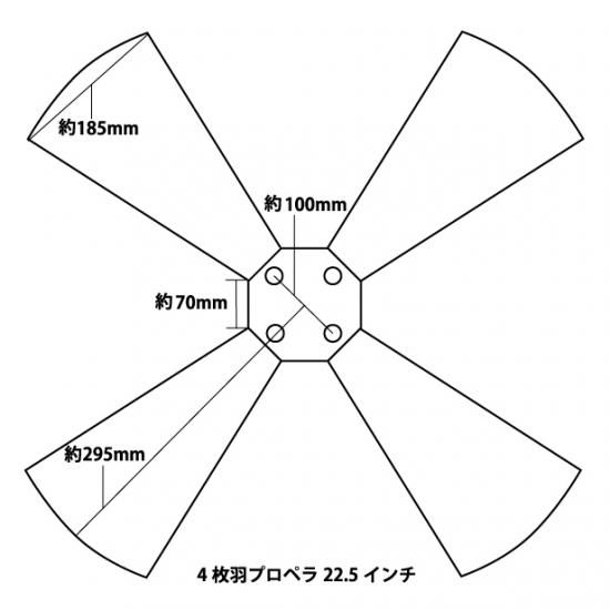 送料無料】4枚羽 プロペラ スピンナー ウロコ柄 22.5インチ【RQWS12