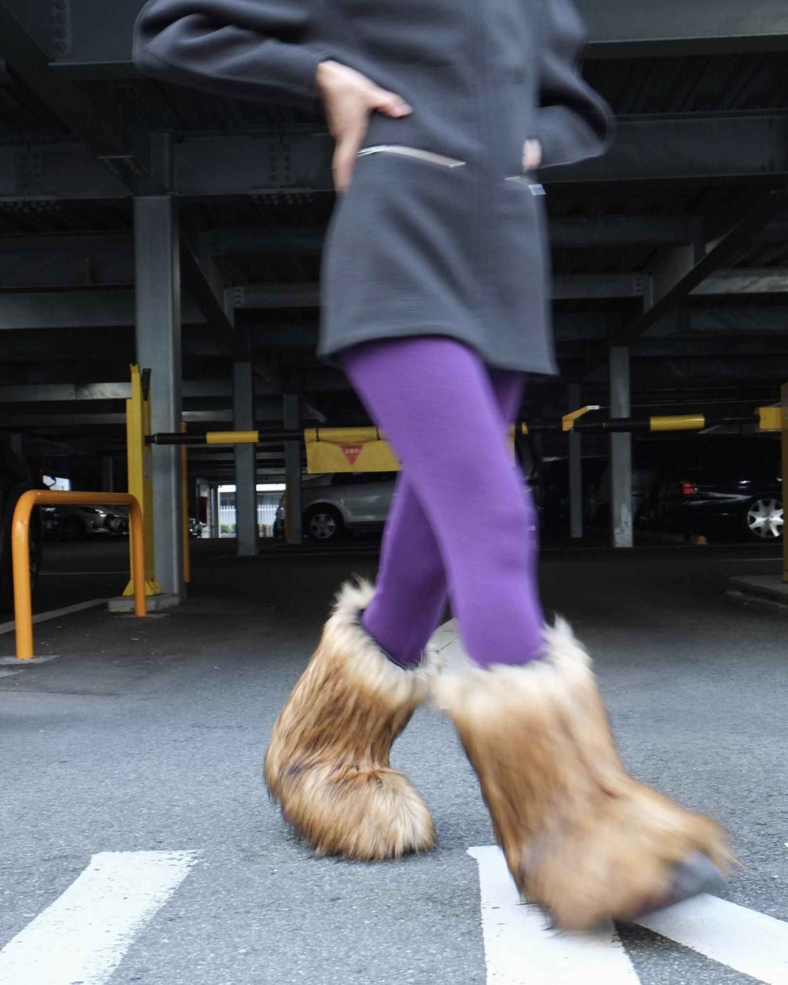 FUMIKA UCHIDA： FAUX FUR BOOTS COVER - COYOTE - ORANN ONLINE SHOP