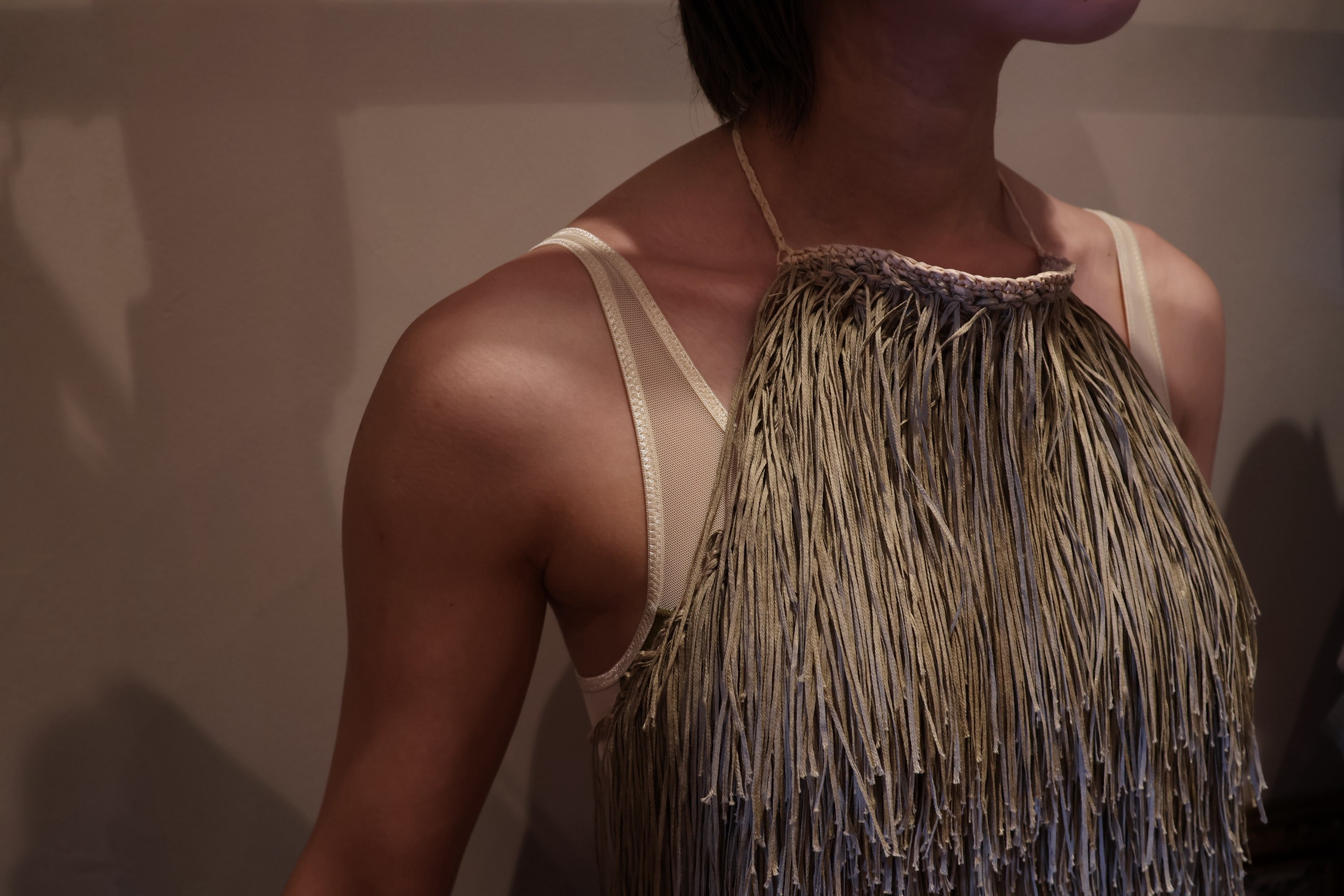 FUMIKA UCHIDA： FRINGE HALTER TOP - GRASS - ORANN ONLINE SHOP