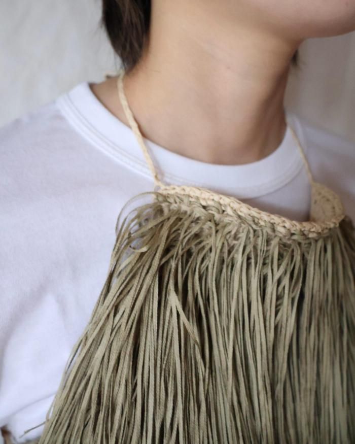 FUMIKA UCHIDA： FRINGE HALTER TOP - GRASS - ORANN ONLINE SHOP