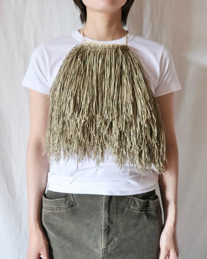 FUMIKA UCHIDA： FRINGE HALTER TOP - GRASS - ORANN ONLINE SHOP