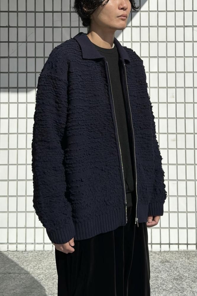 FRONT ZIP CARDIGAN(NAVY) - H-L