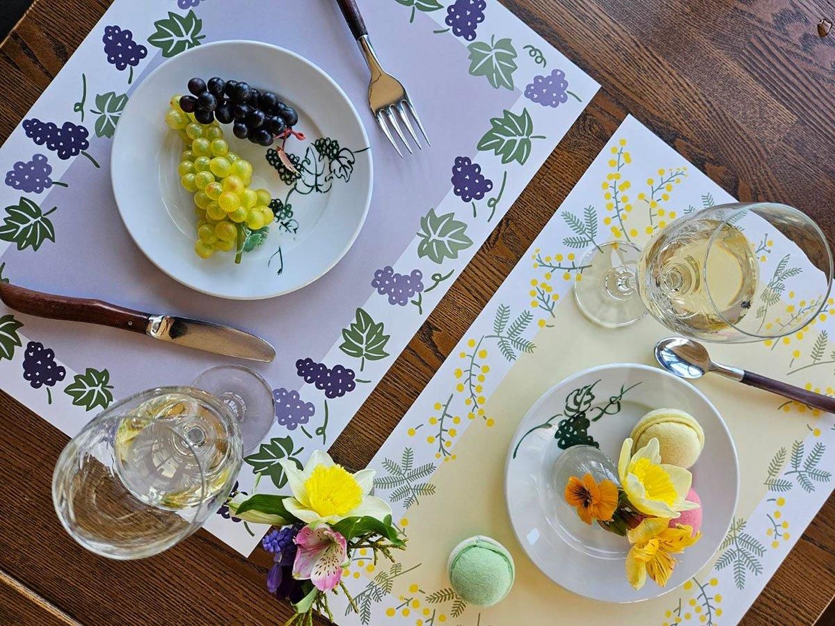 紙製 ランチョンマット（ミモザ) - ヴィラデストワイナリーオンライン