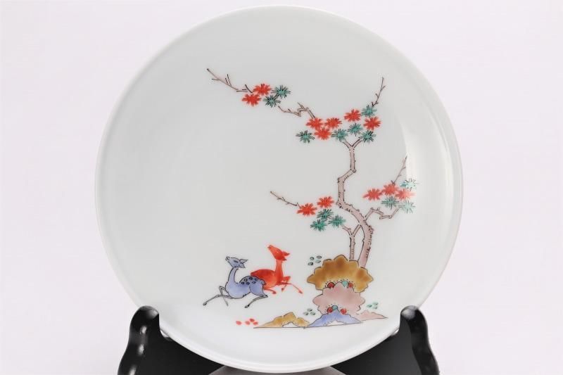 柿右衛門窯 額皿(4.5寸) 鹿紅葉文