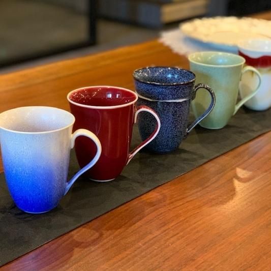 真右ェ門窯 辰砂 マグカップ(木箱付)