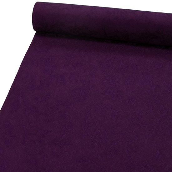 純国産絹 色無地（気品ある紫地に一重蔓唐花草）/反物・八掛付