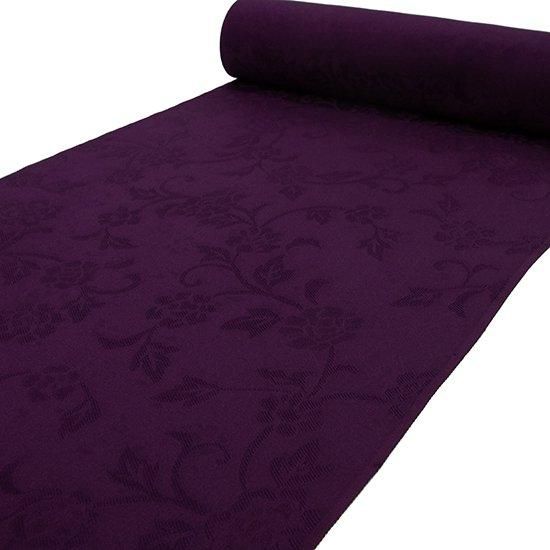 純国産絹 色無地（気品ある紫地に一重蔓唐花草）/反物・八掛付