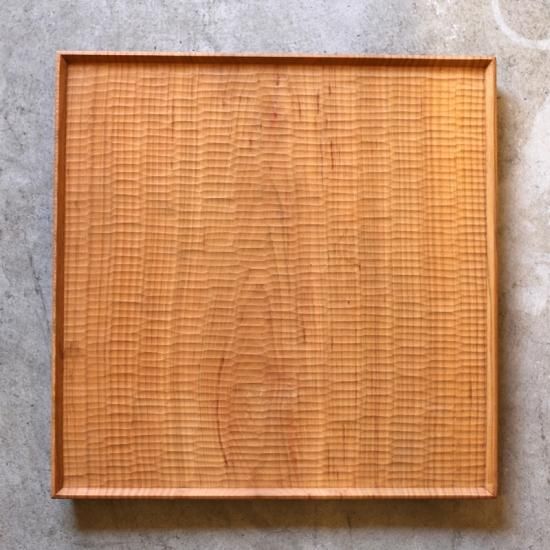 高塚和則 木工房玄 一人膳 角盆 こだち彫り (特大・330mm) -lizm