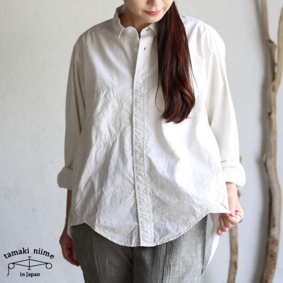 tamaki niime(タマキ ニイメ) 玉木新雌 山シャツ ライトグレー