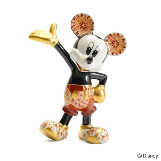ミッキーマウス／フィギュア 赤絵花紋［高聡文 作］ - KUTANI Disney