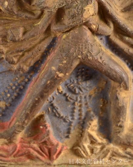 黄銅の厨子入りの加彩勝楽金剛の陶仏(明代)チベット,日本文化,仏教美術