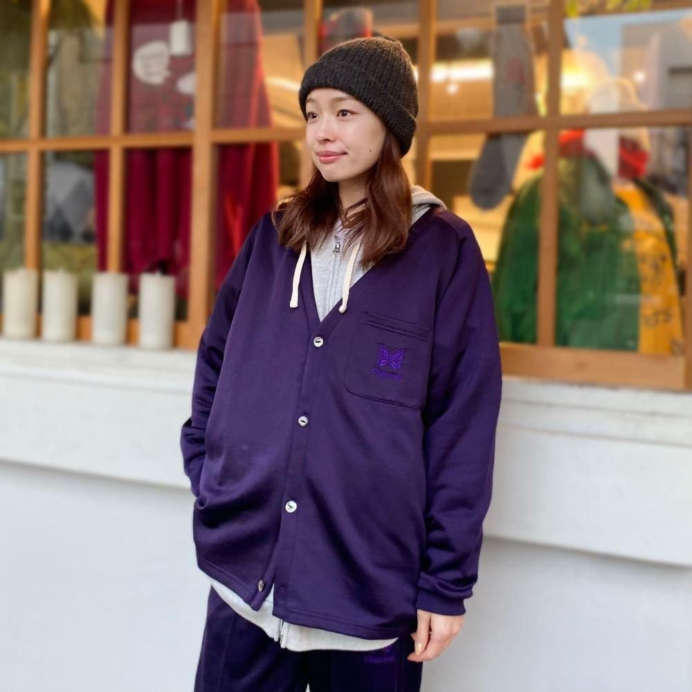 Needles（ニードルズ）〉別注 Bright Jersey V-Cardigan - Charcoal