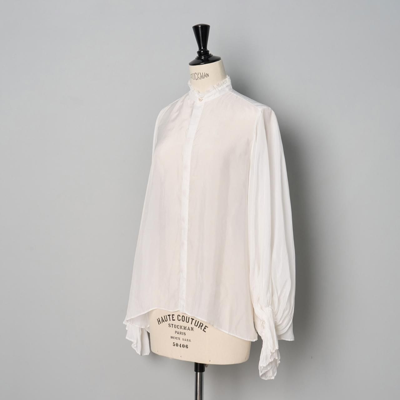suzuki takayuki bishop-sleeve blouse - Pale Jute