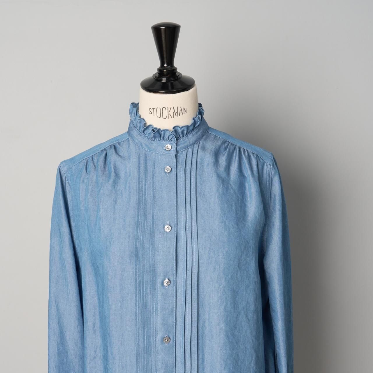 SINMEスカラエンブロイダリーシャツデニム - Pale Jute