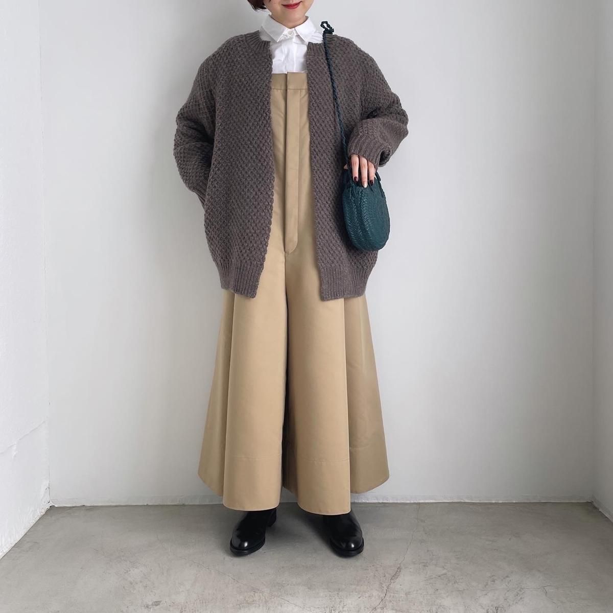 ANSPINNEN crew neck waffle cardigan(ヤク×カムバックラム)/ANS