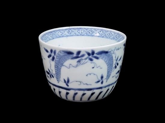 古伊万里 初期様式 広東型 そば猪口 菊絵 生掛け・厚底