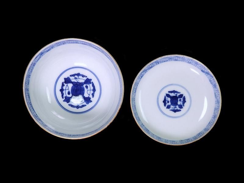 大聖寺伊万里 色絵 五艘船に南蛮人(7人描き)図 大振蓋茶碗 6客セット