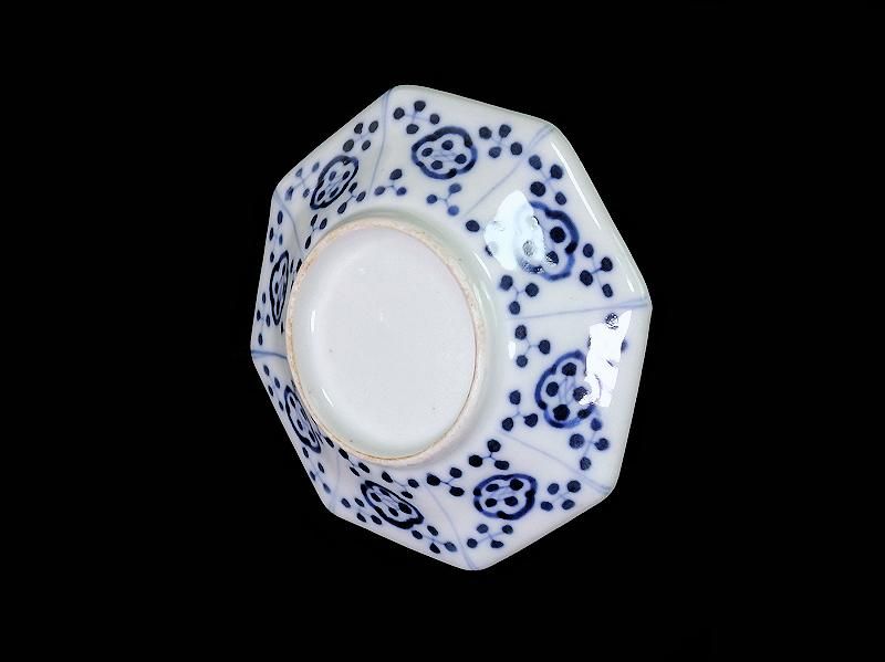 古伊万里 金襴手 鳳凰に龍図 八角4寸皿