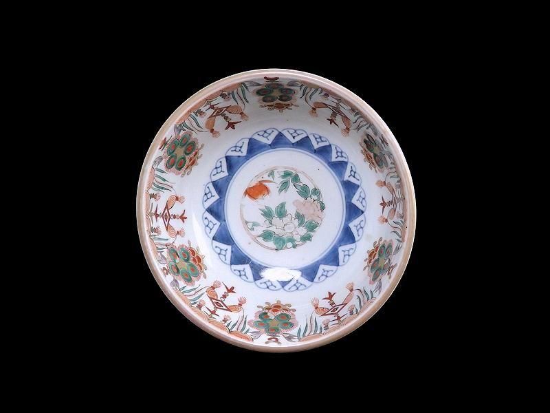 古伊万里 金襴手 牡丹に瓔珞紋図 大鉢