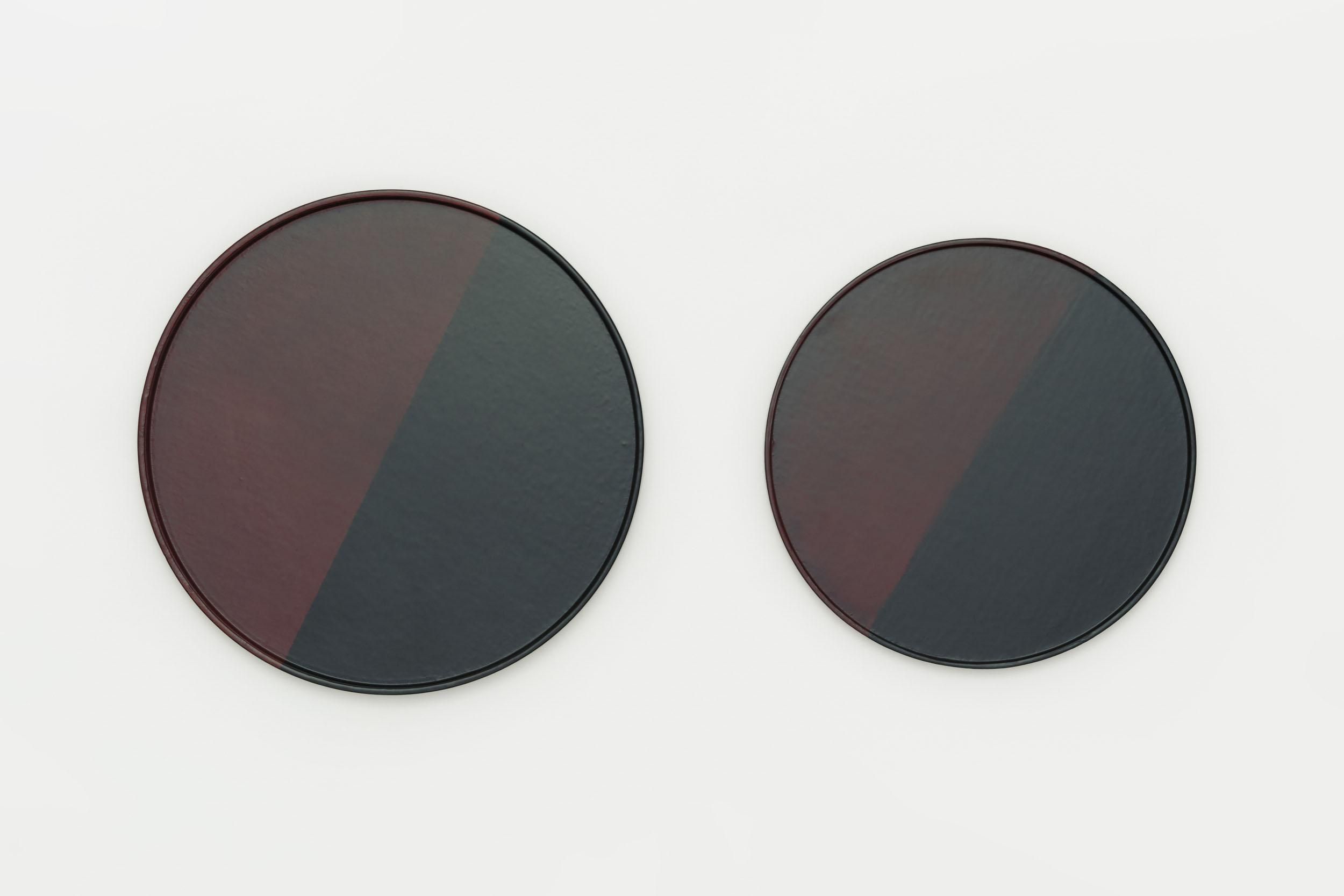 直右エ門】 端布丸盆 片身替塗（8.5寸/尺0）/ 漆塗 - SAVA!STORE