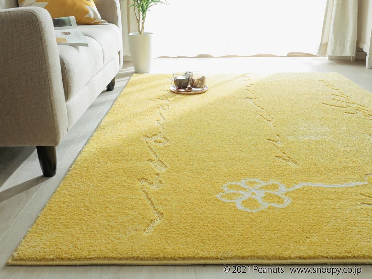 大人気♪スヌーピーシリーズ！大人かわいいウッドストック柄ラグ