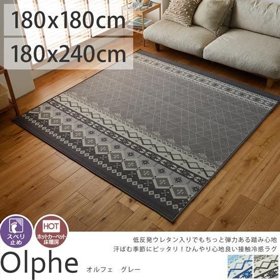 ひんやり】夏用さらっと快適！低反発ウレタン入り接触冷感ラグ