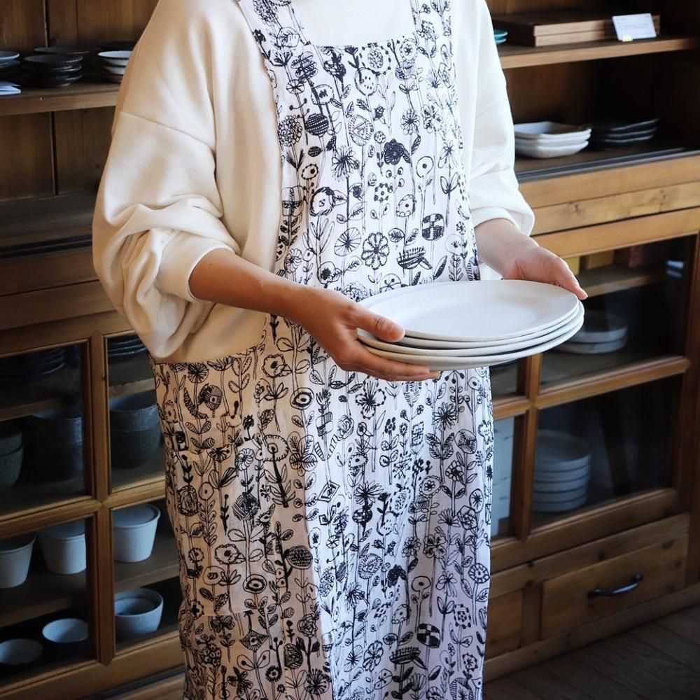 エプロン/リネン/三島家具オリジナル/ホワイト・ベージュ letter of