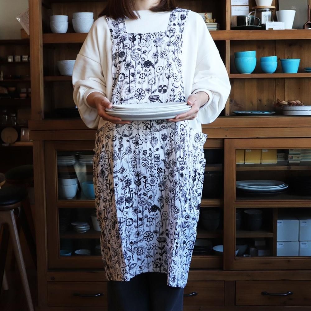 エプロン/リネン/三島家具オリジナル/ホワイト・ベージュ letter of