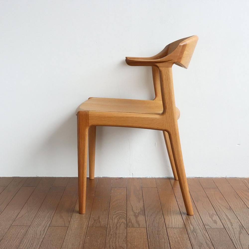 アームチェア/DC354/ナガノインテリア/ホワイトオーク/板座｜三島家具