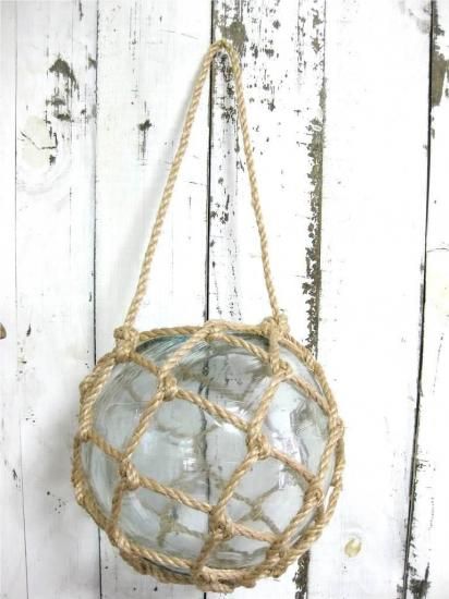 穴あきガラス浮き玉NO.8 （ネット外径260φ） ライト かびん 浮玉