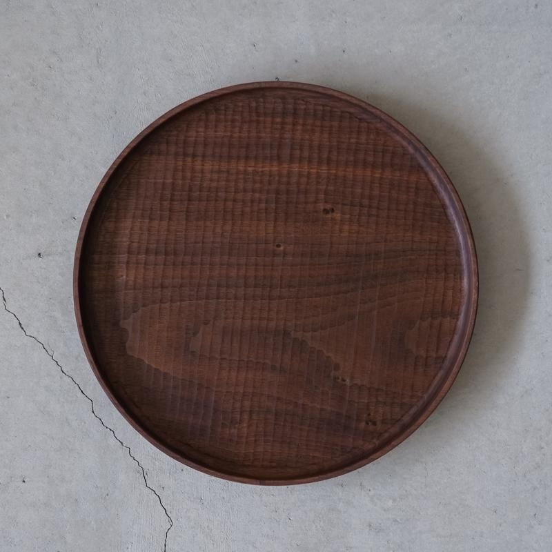 堀宏治 / 丸盆 ブラックウォルナット（28cm） - RHINES