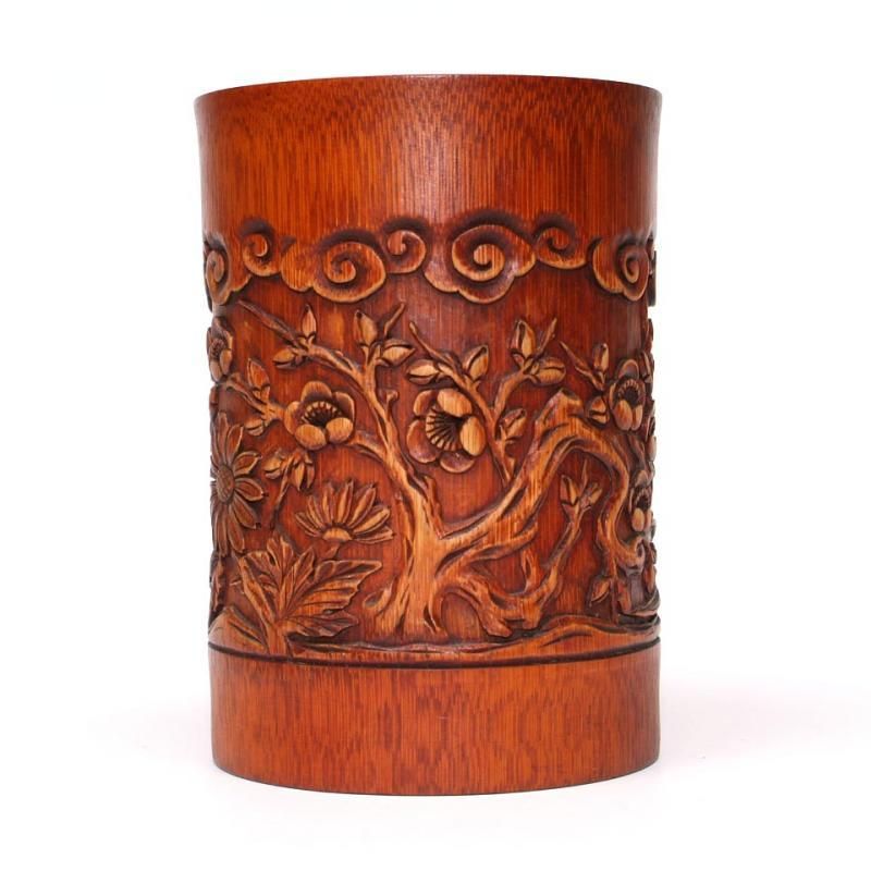 竹筆筒 竹梅雲紋 日本製 - 書道用具専門店 西本皆文堂 オンラインショップ