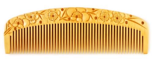 彫解櫛4寸（梅） さつまつげ - つげ櫛工房 辻忠商店 オンラインショップ