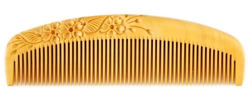 彫解櫛4寸5分（桜） さつまつげ - つげ櫛工房 辻忠商店 オンライン