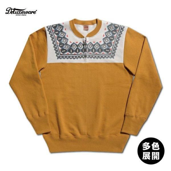 デラックスウエア S105-24A SNOW HALF ZIP 雪柄スウェット スエット