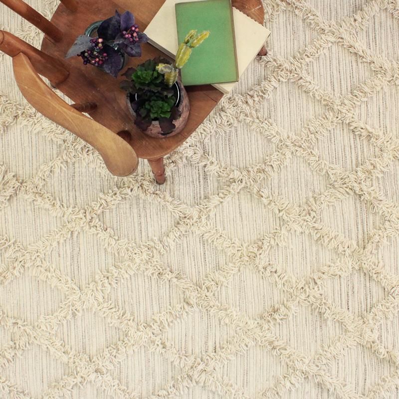 送料無料】 WOOL CROSS RUG-NATURAL-ウールクロス ラグ＿ 140×200cm