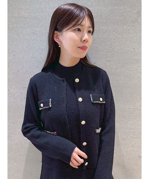 USAGI ONLINE・ZOZO限定カラー】トリムミニニットワンピースセット