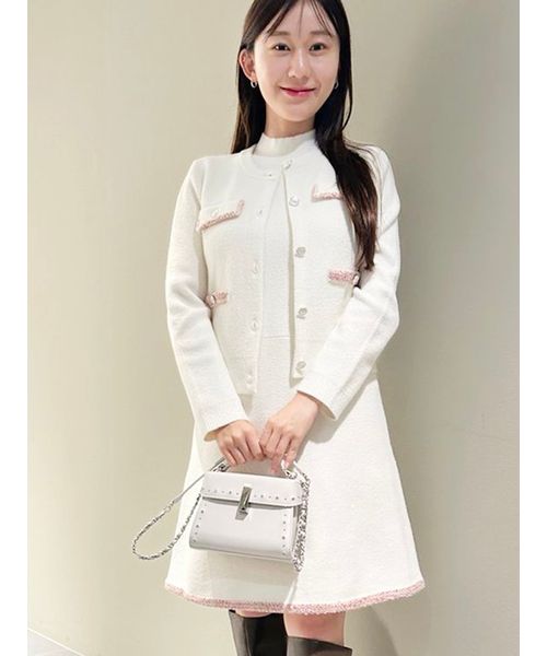 USAGI ONLINE・ZOZO限定カラー】トリムミニニットワンピースセット