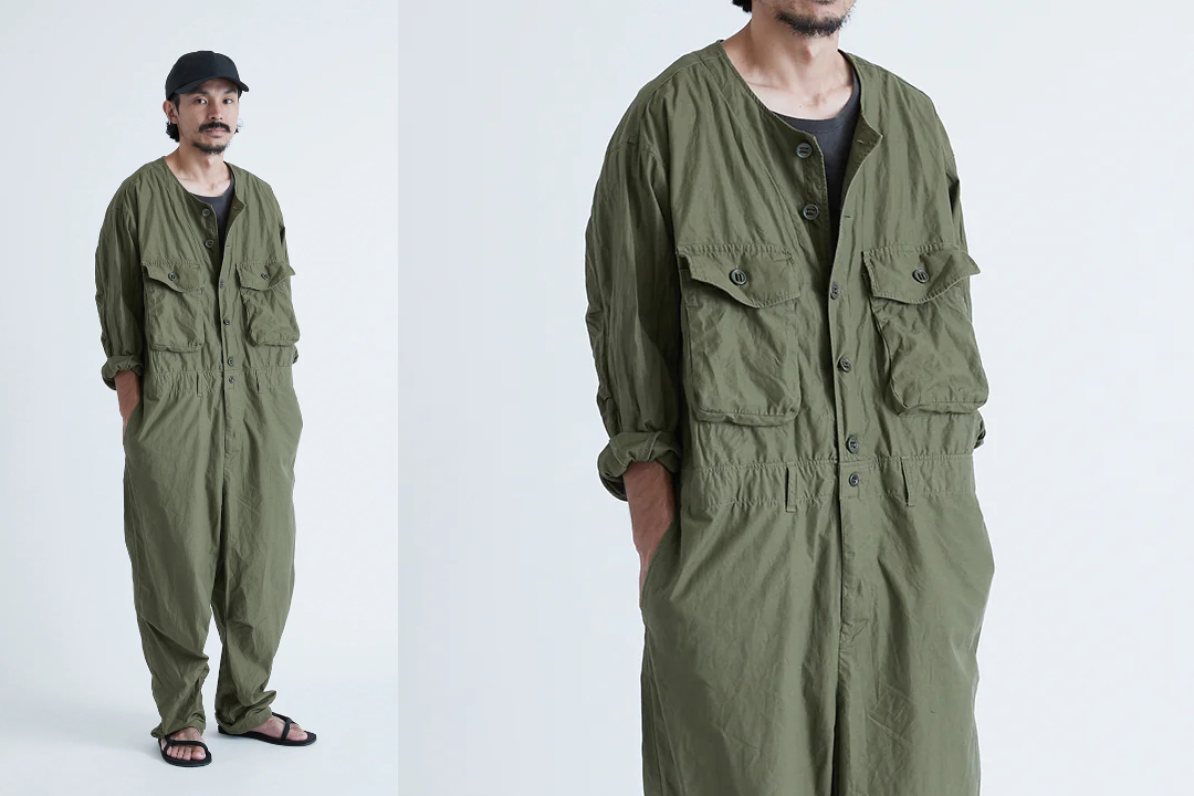 gorouta（ゴロウタ）M25 JUMPSUIT オリーブ（C/Lバックサテン）